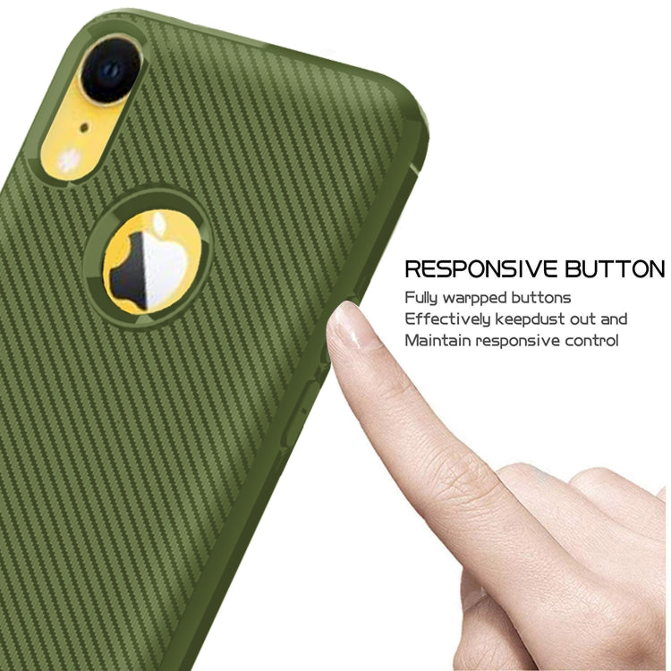 For iPhone XR Carbon Fiber Texture Shockproof TPU Protective Case