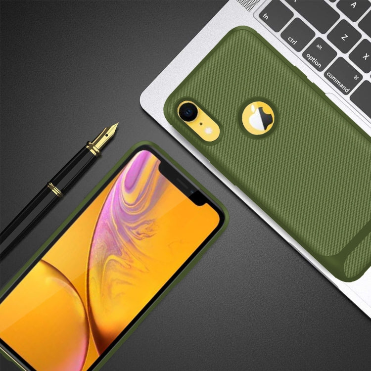 For iPhone XR Carbon Fiber Texture Shockproof TPU Protective Case