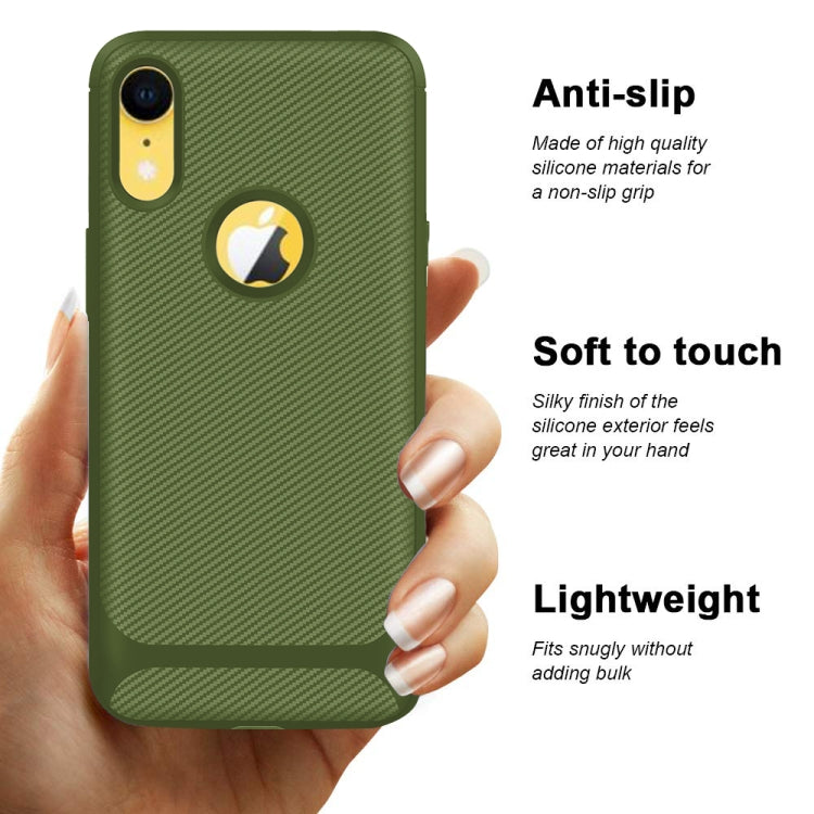 For iPhone XR Carbon Fiber Texture Shockproof TPU Protective Case
