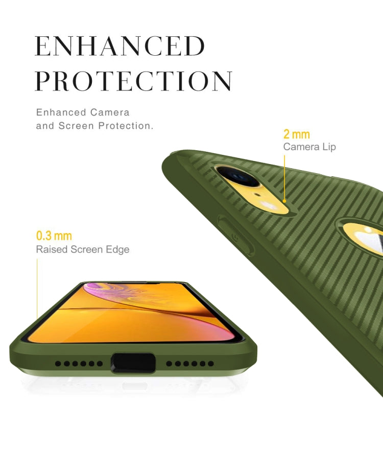 For iPhone XR Carbon Fiber Texture Shockproof TPU Protective Case