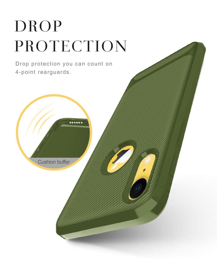 For iPhone XR Carbon Fiber Texture Shockproof TPU Protective Case