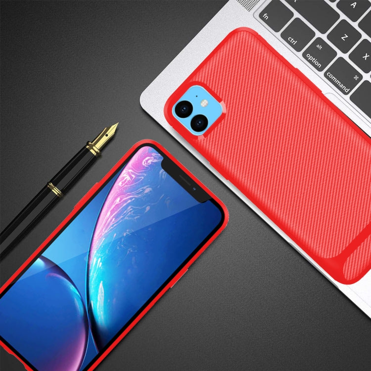 For iPhone 11 Carbon Fiber Texture Shockproof TPU Protective Case
