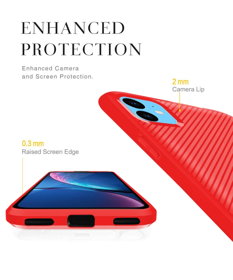 For iPhone 11 Carbon Fiber Texture Shockproof TPU Protective Case
