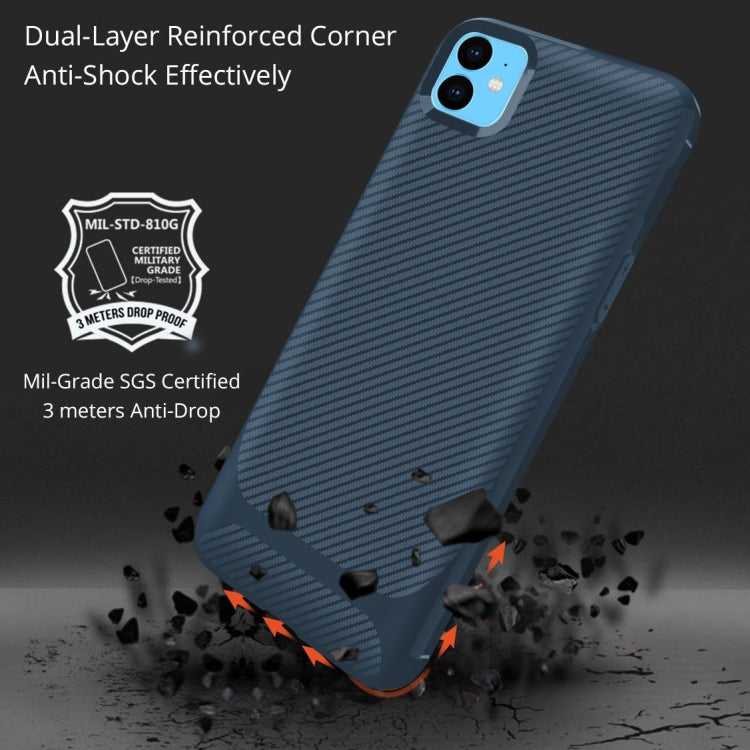For iPhone 11 Carbon Fiber Texture Shockproof TPU Protective Case