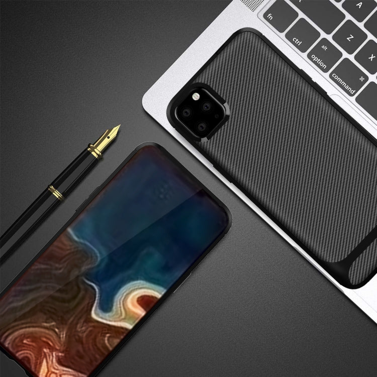 For iPhone 11 Pro Max Carbon Fiber Texture Shockproof TPU Protective Case