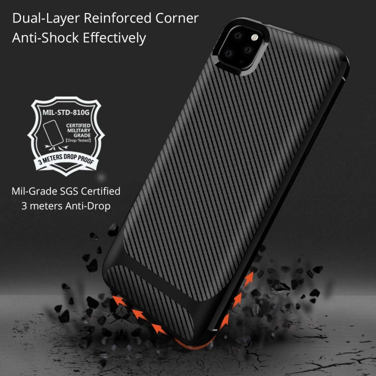 For iPhone 11 Pro Max Carbon Fiber Texture Shockproof TPU Protective Case