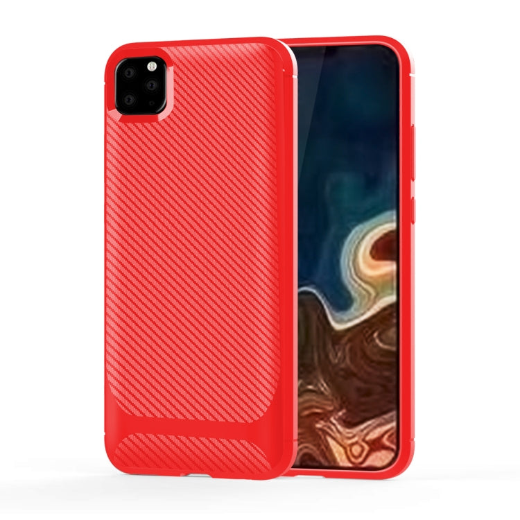 For iPhone 11 Pro Max Carbon Fiber Texture Shockproof TPU Protective Case
