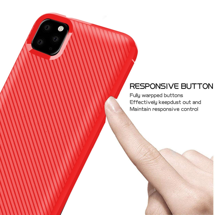 For iPhone 11 Pro Max Carbon Fiber Texture Shockproof TPU Protective Case