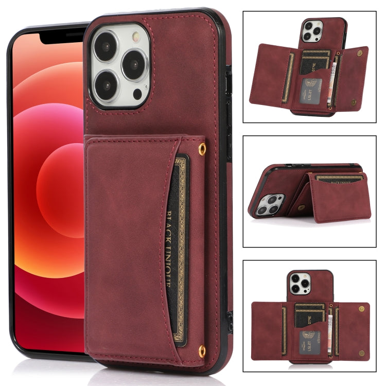 For iPhone 13 Pro Max Three-fold Leather Phone Case with Card Slot & Wallet & Holder