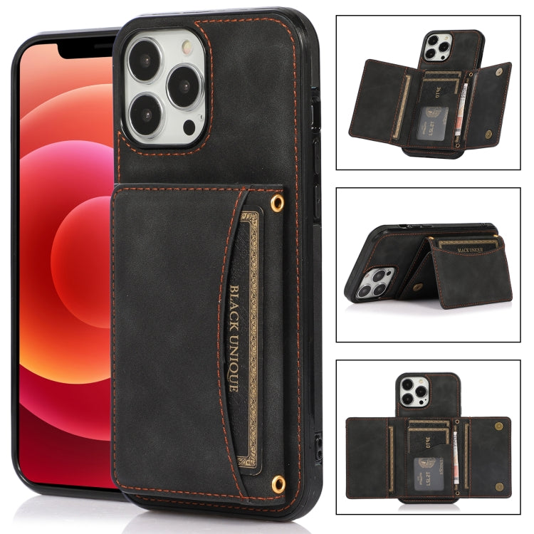 For iPhone 13 Pro Max Three-fold Leather Phone Case with Card Slot & Wallet & Holder