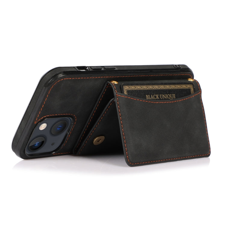 For iPhone 13 mini Three-fold Leather Phone Case with Card Slot & Wallet & Holder