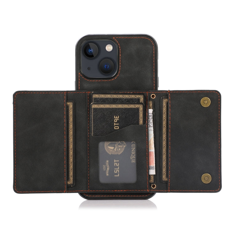 For iPhone 13 mini Three-fold Leather Phone Case with Card Slot & Wallet & Holder