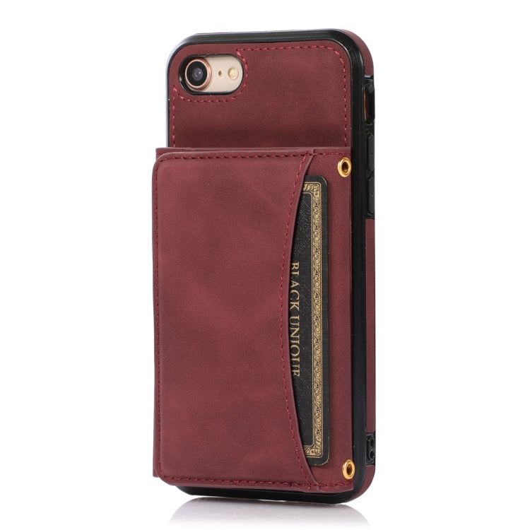 For iPhone SE 2022 / SE 2020 / 8 / 7 Three-fold Leather Phone Case with Card Slot & Wallet & Holder
