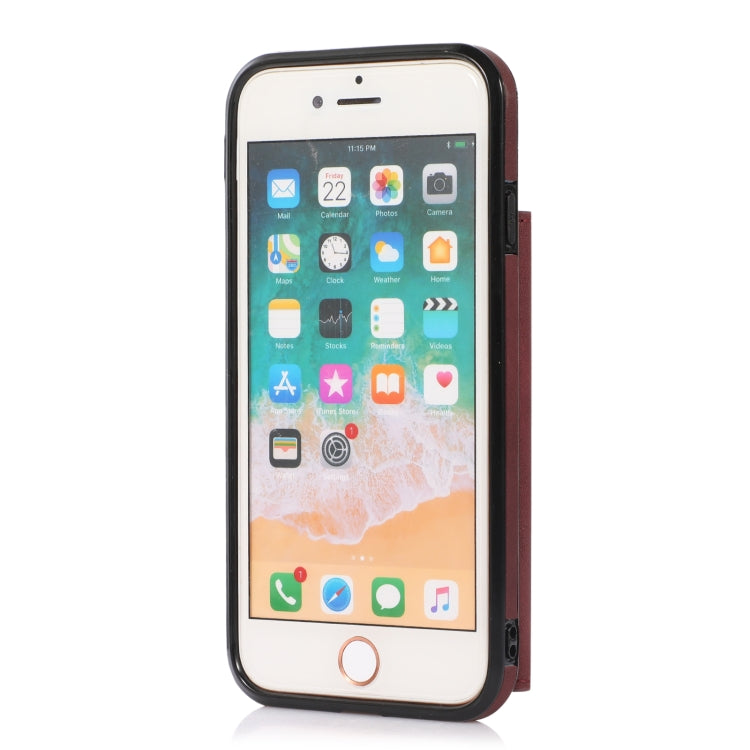 For iPhone SE 2022 / SE 2020 / 8 / 7 Three-fold Leather Phone Case with Card Slot & Wallet & Holder