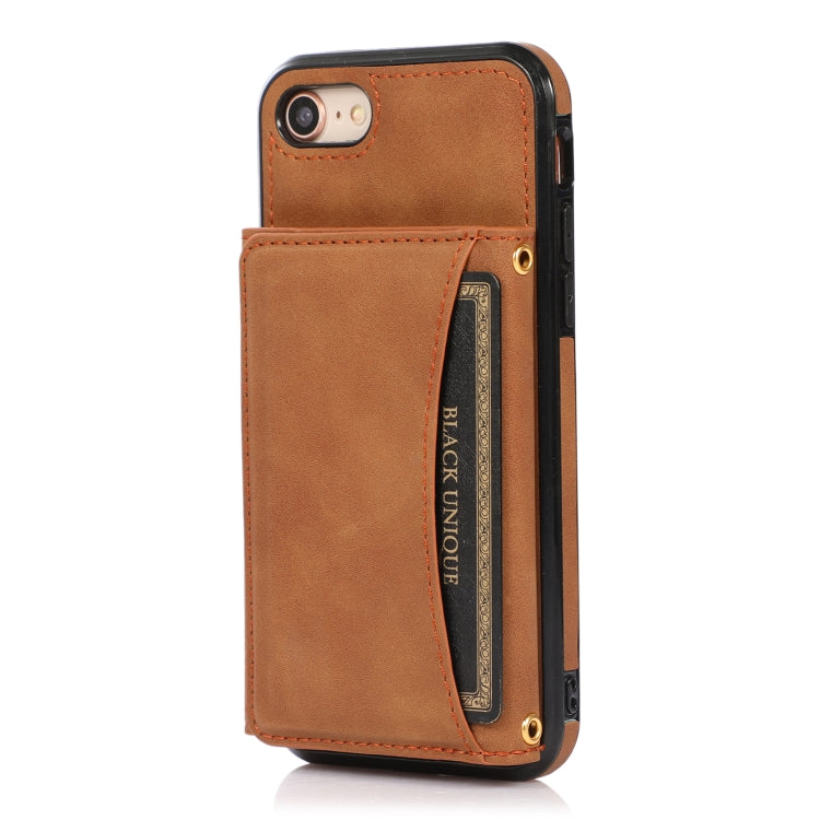 For iPhone SE 2022 / SE 2020 / 8 / 7 Three-fold Leather Phone Case with Card Slot & Wallet & Holder