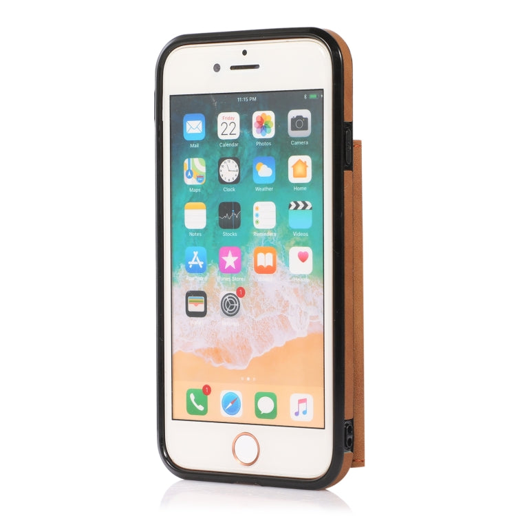 For iPhone SE 2022 / SE 2020 / 8 / 7 Three-fold Leather Phone Case with Card Slot & Wallet & Holder