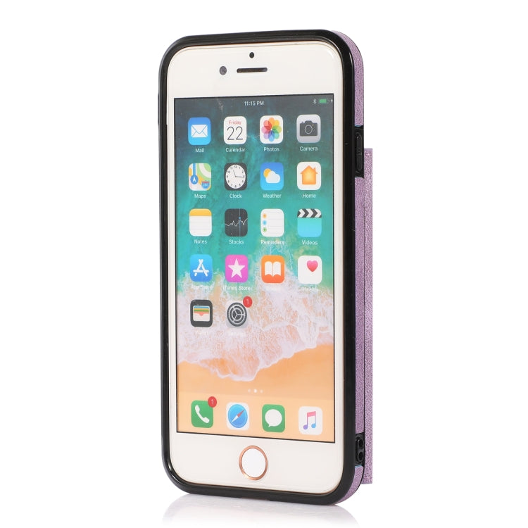 For iPhone SE 2022 / SE 2020 / 8 / 7 Three-fold Leather Phone Case with Card Slot & Wallet & Holder