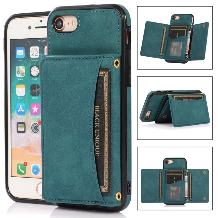 For iPhone SE 2022 / SE 2020 / 8 / 7 Three-fold Leather Phone Case with Card Slot & Wallet & Holder