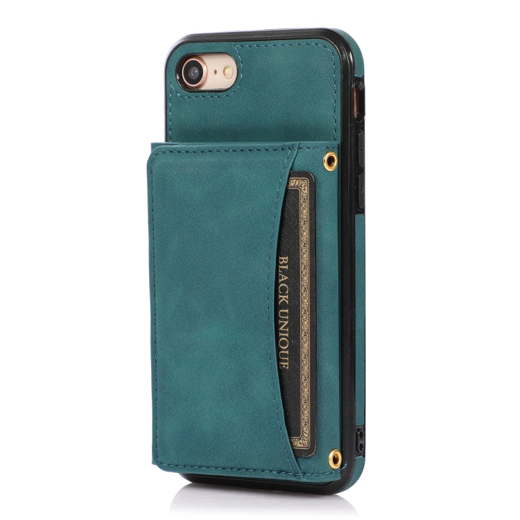 For iPhone SE 2022 / SE 2020 / 8 / 7 Three-fold Leather Phone Case with Card Slot & Wallet & Holder