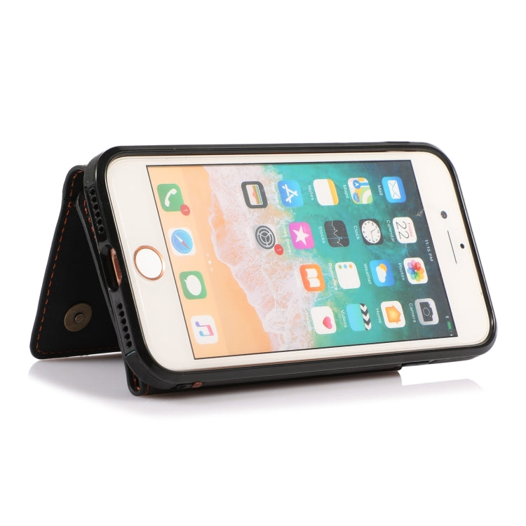 For iPhone SE 2022 / SE 2020 / 8 / 7 Three-fold Leather Phone Case with Card Slot & Wallet & Holder