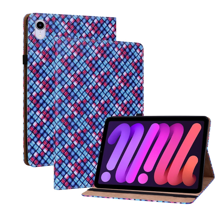 For iPad mini 6 Color Weave Smart Leather Tablet Case