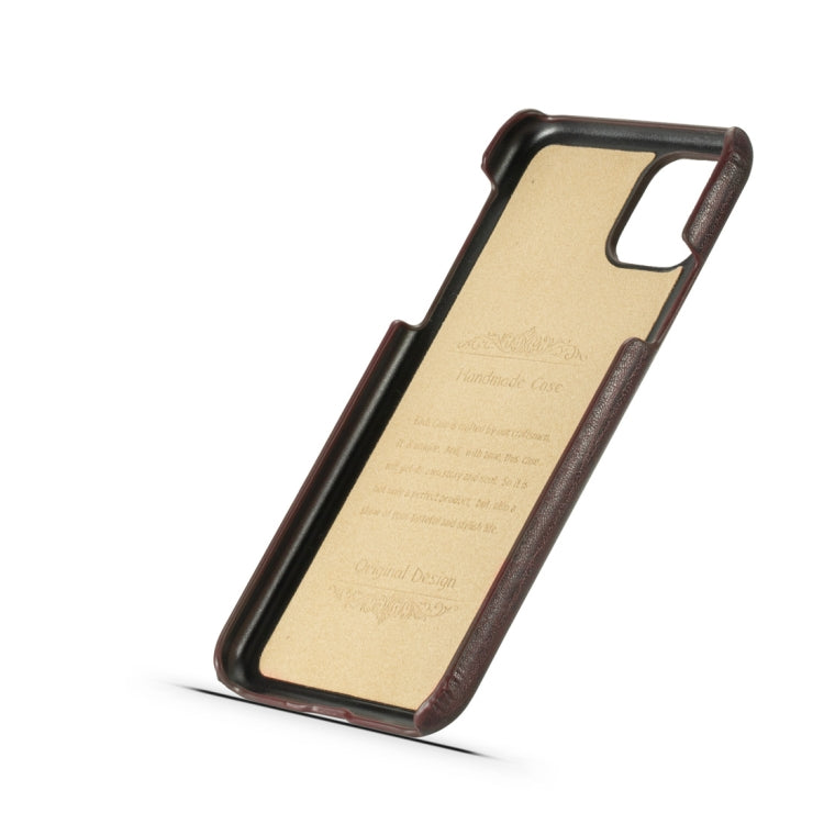 For iPhone 11 Retro Wood Texture PU + PC Protective Case