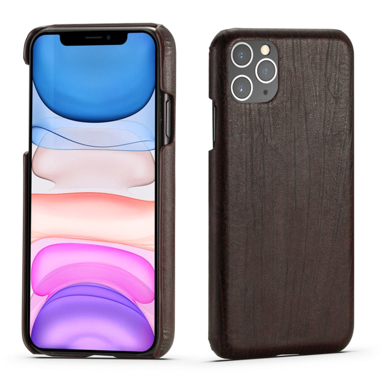 For iPhone 11 Retro Wood Texture PU + PC Protective Case