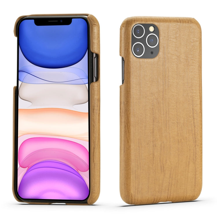 For iPhone 11 Pro Max Retro Wood Texture PU + PC Protective Case