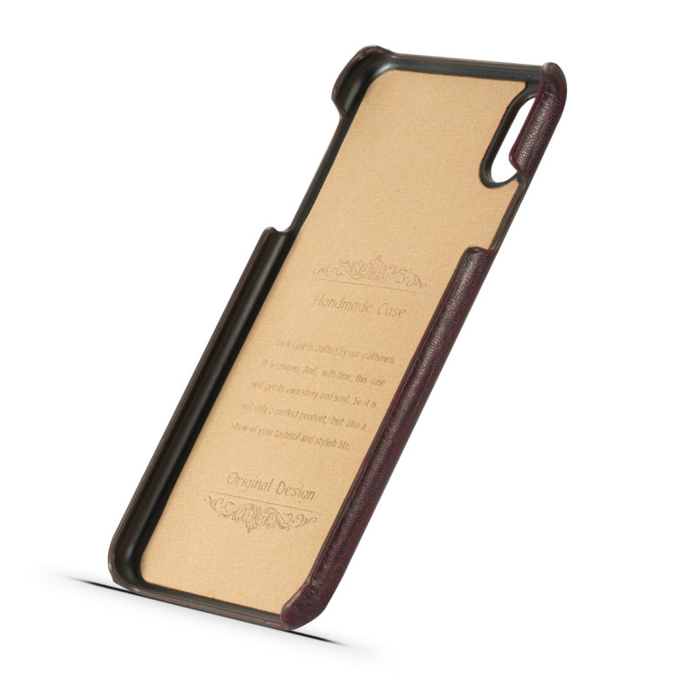 For iPhone XS Max Retro Wood Texture PU + PC Protective Case