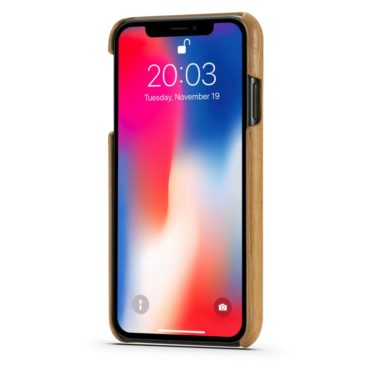 For iPhone XR Retro Wood Texture PU + PC Protective Case