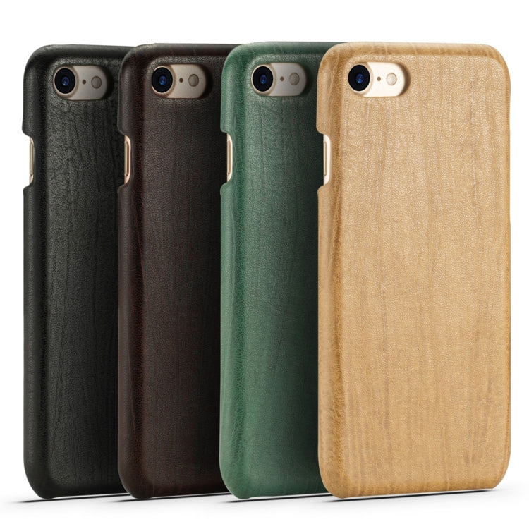 For iPhone 8 Plus & 7 Plus Retro Wood Texture PU + PC Protective Case