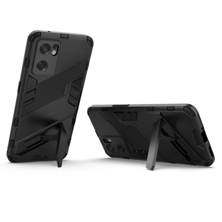 For OPPO Reno7 SE 5G Punk Armor 2 in 1 PC + TPU Shockproof Phone Case with Invisible Holder