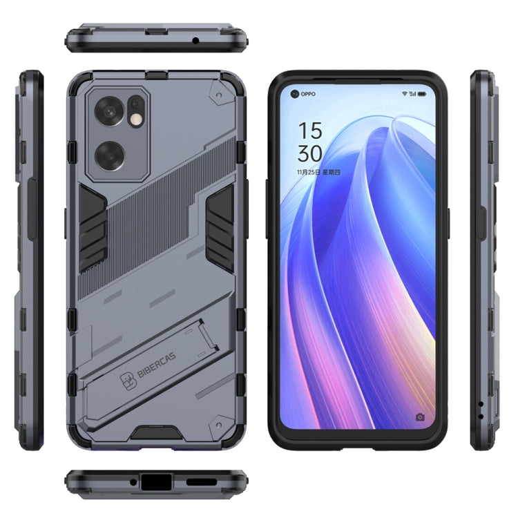 For OPPO Reno7 SE 5G Punk Armor 2 in 1 PC + TPU Shockproof Phone Case with Invisible Holder