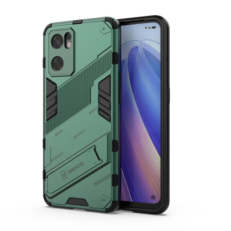 For OPPO Reno7 SE 5G Punk Armor 2 in 1 PC + TPU Shockproof Phone Case with Invisible Holder