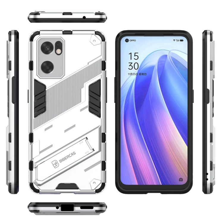 For OPPO Reno7 SE 5G Punk Armor 2 in 1 PC + TPU Shockproof Phone Case with Invisible Holder