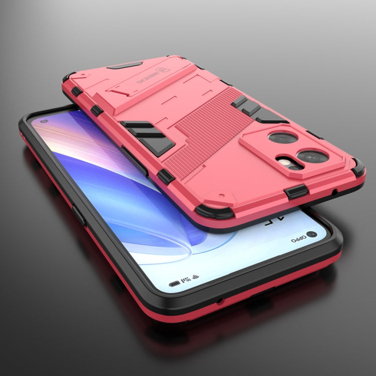 For OPPO Reno7 SE 5G Punk Armor 2 in 1 PC + TPU Shockproof Phone Case with Invisible Holder
