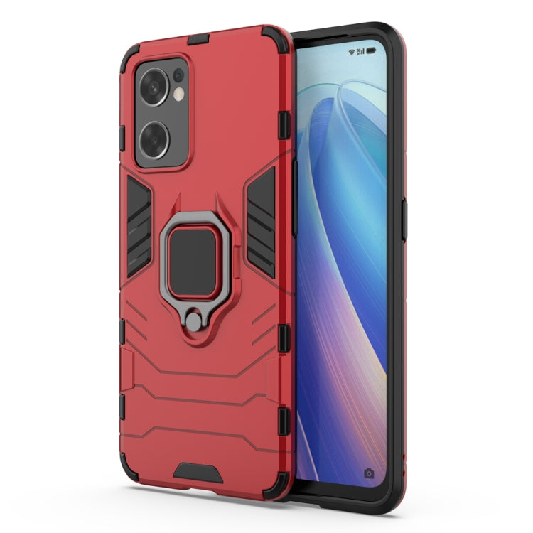 For OPPO Reno7 SE 5G PC + TPU Shockproof Protective Phone Case with Magnetic Ring Holder