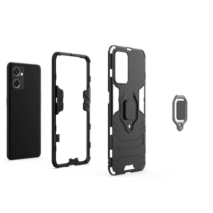For OPPO Reno7 SE 5G PC + TPU Shockproof Protective Phone Case with Magnetic Ring Holder