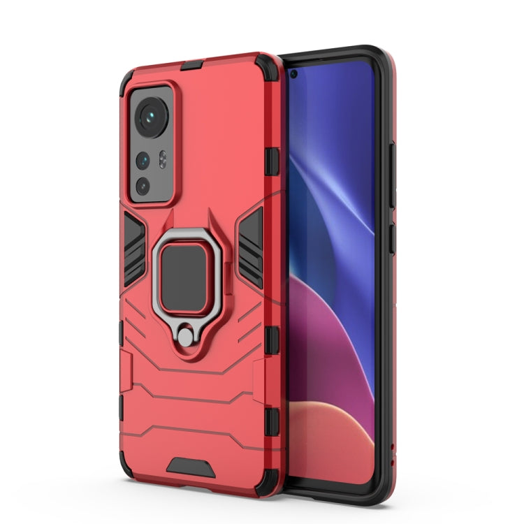 For Xiaomi 12 PC + TPU Shockproof Protective Phone Case with Magnetic Ring Holder