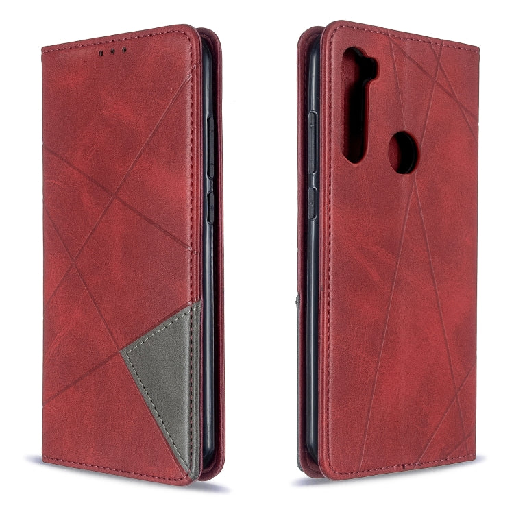 For Xiaomi Redmi Note 8T Rhombus Texture Horizontal Flip Magnetic Leather Case with Holder & Card Slots