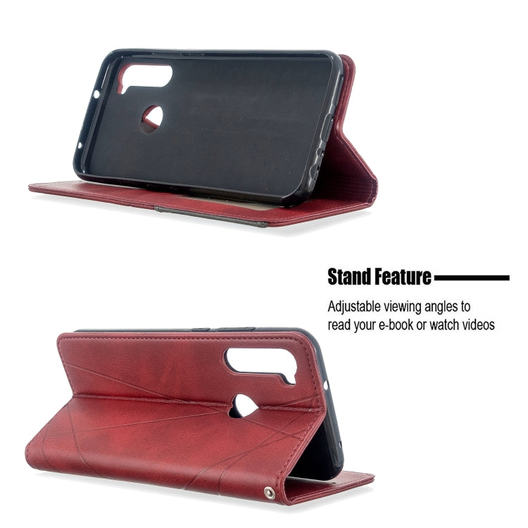 For Xiaomi Redmi Note 8T Rhombus Texture Horizontal Flip Magnetic Leather Case with Holder & Card Slots