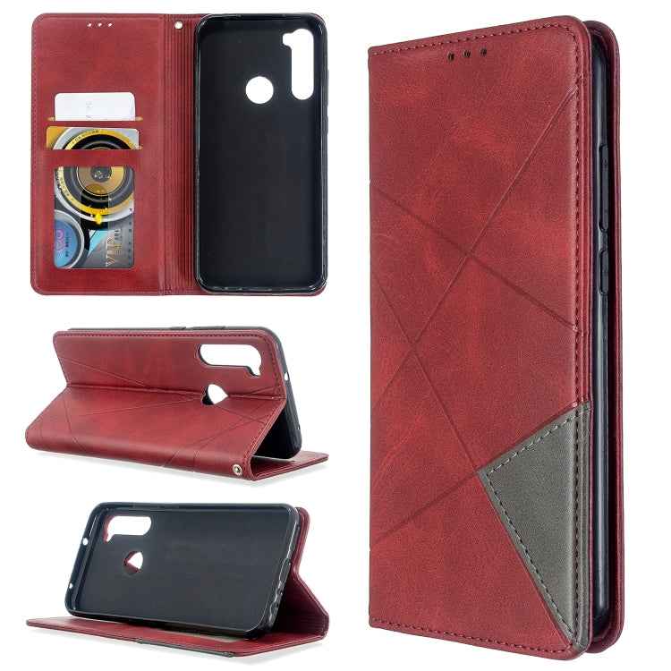 For Xiaomi Redmi Note 8T Rhombus Texture Horizontal Flip Magnetic Leather Case with Holder & Card Slots