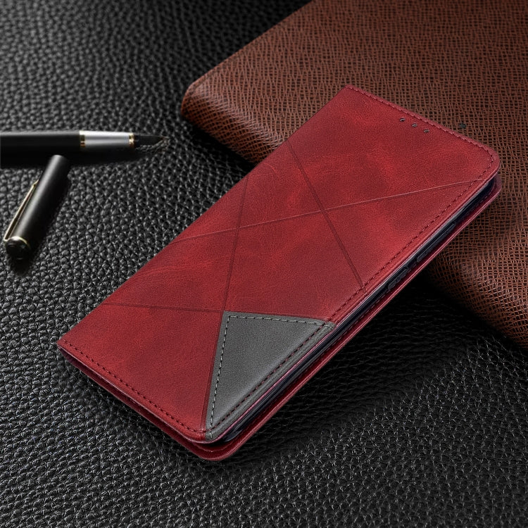 For Xiaomi Redmi Note 8T Rhombus Texture Horizontal Flip Magnetic Leather Case with Holder & Card Slots