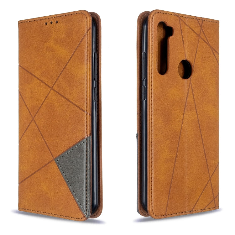 For Xiaomi Redmi Note 8T Rhombus Texture Horizontal Flip Magnetic Leather Case with Holder & Card Slots