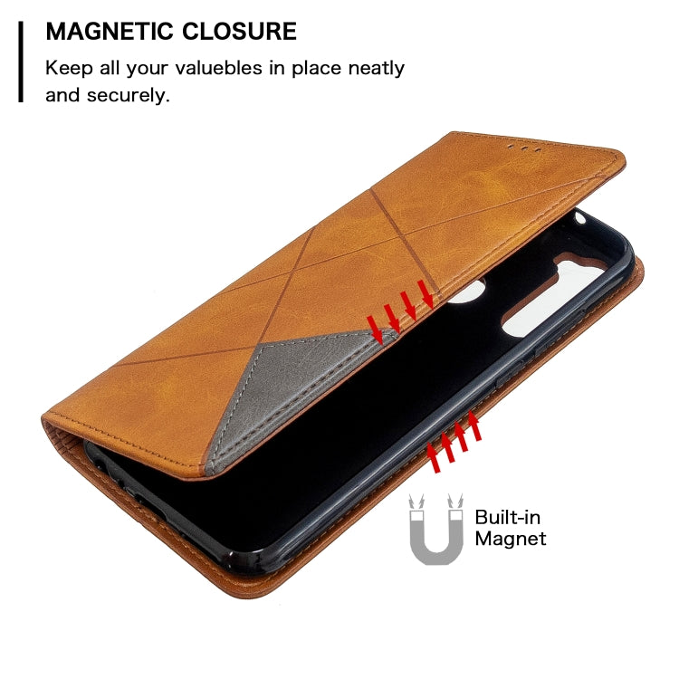 For Xiaomi Redmi Note 8T Rhombus Texture Horizontal Flip Magnetic Leather Case with Holder & Card Slots
