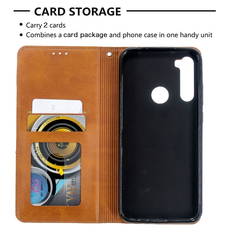 For Xiaomi Redmi Note 8T Rhombus Texture Horizontal Flip Magnetic Leather Case with Holder & Card Slots