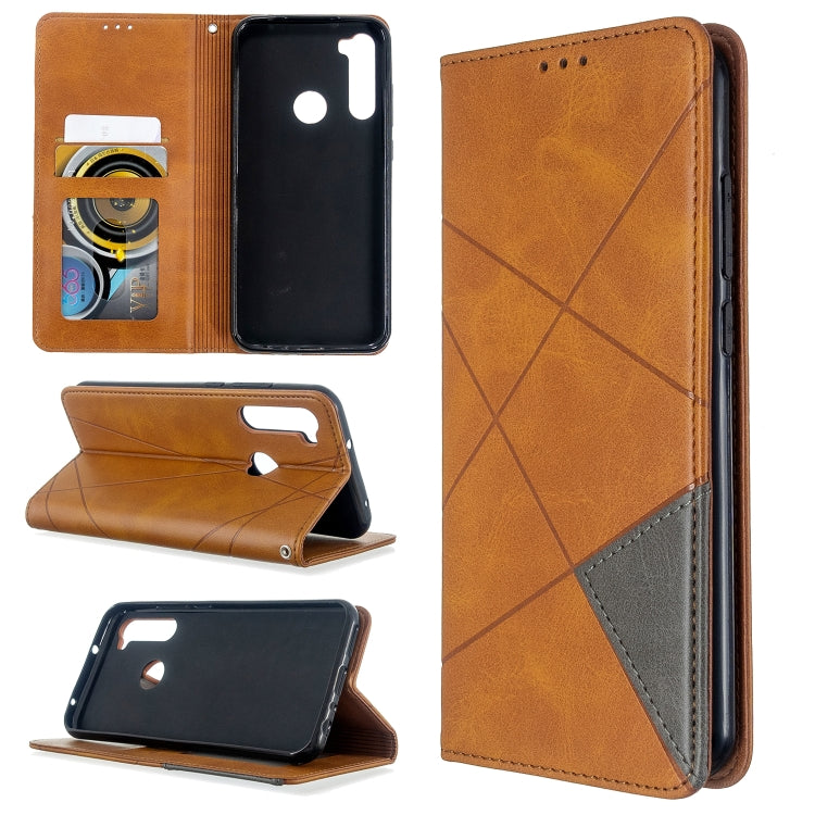 For Xiaomi Redmi Note 8T Rhombus Texture Horizontal Flip Magnetic Leather Case with Holder & Card Slots