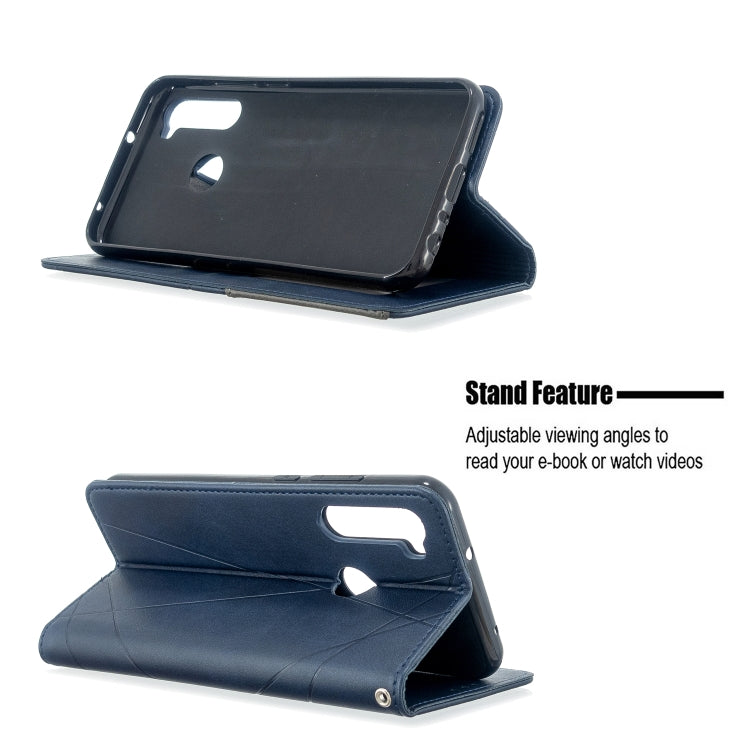 For Xiaomi Redmi Note 8T Rhombus Texture Horizontal Flip Magnetic Leather Case with Holder & Card Slots