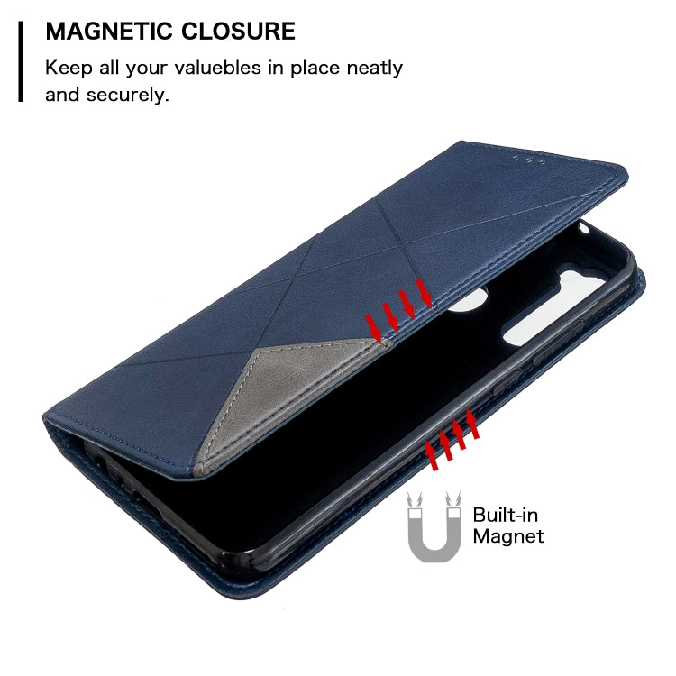 For Xiaomi Redmi Note 8T Rhombus Texture Horizontal Flip Magnetic Leather Case with Holder & Card Slots