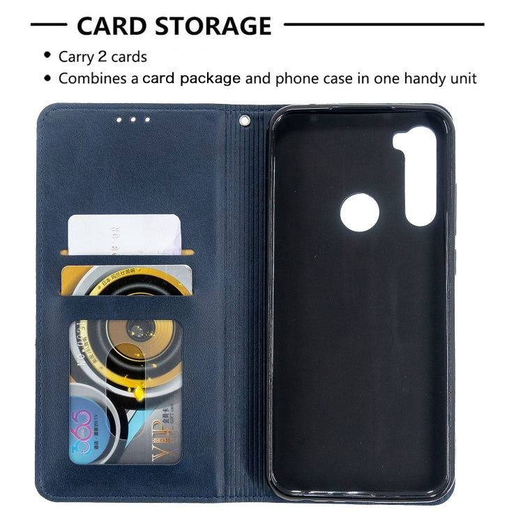 For Xiaomi Redmi Note 8T Rhombus Texture Horizontal Flip Magnetic Leather Case with Holder & Card Slots